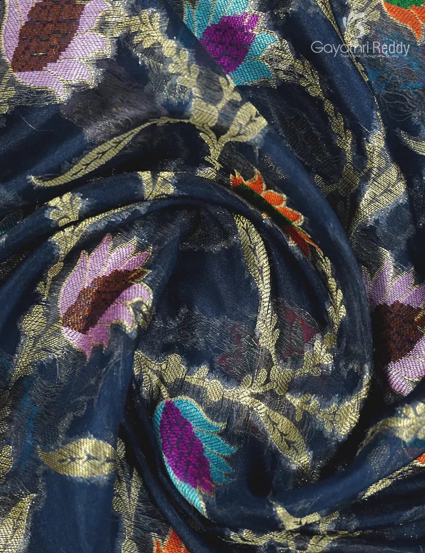 BANARAS PURE KORA COTTON SAREE-BKS155 - Image 5