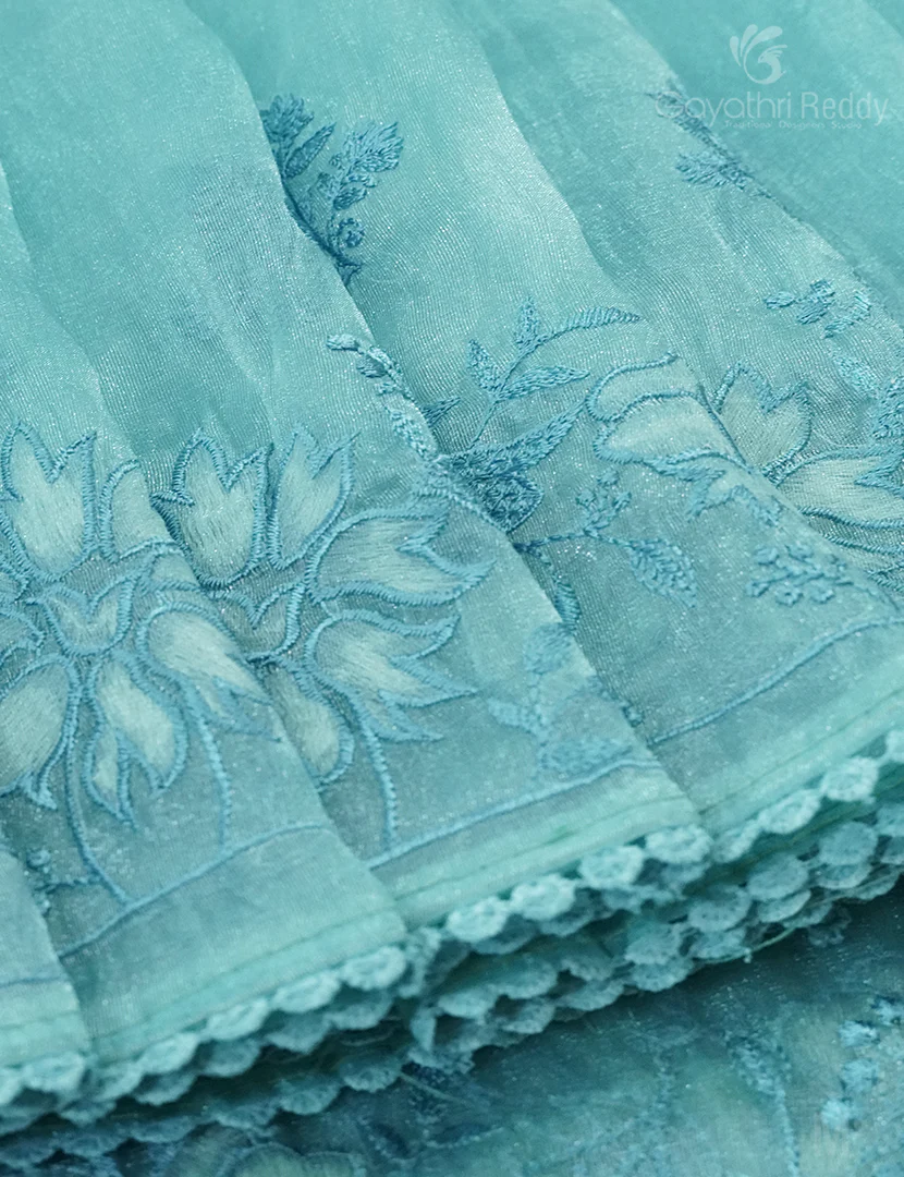 GLASS ORGANZA HANDWORK SAREE-FO716 - Image 3
