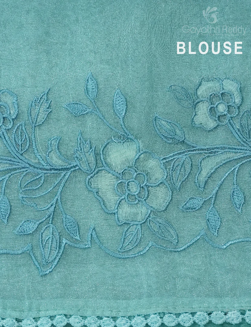 GLASS ORGANZA HANDWORK SAREE-FO716 - Image 4