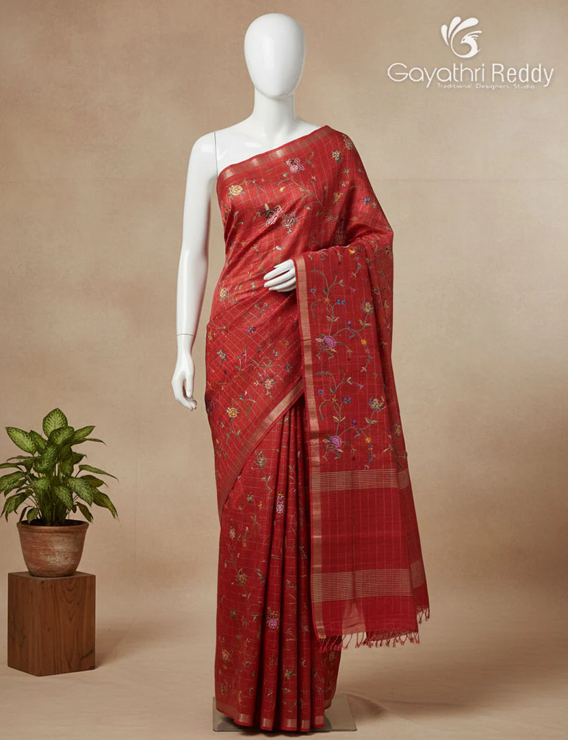 KHADI SILK WORK SAREE-KSW13
