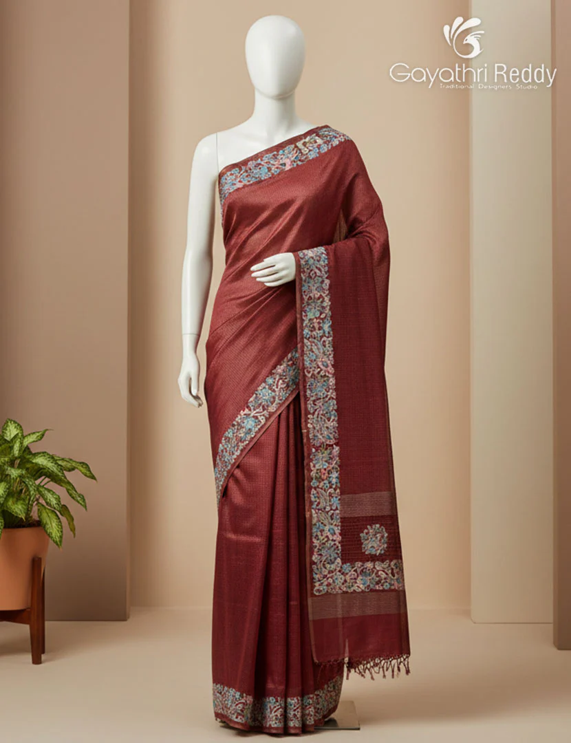 KHADI SILK WORK SAREE-KSW49