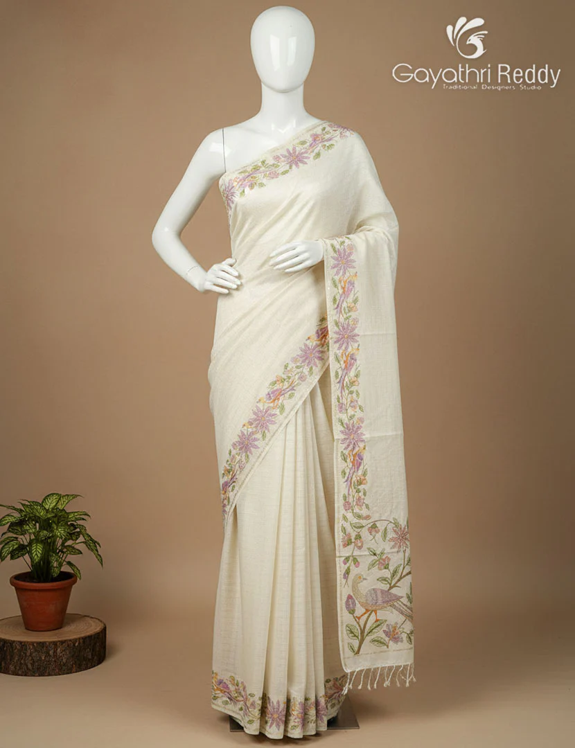 KHADI SILK WORK SAREE-KSW55