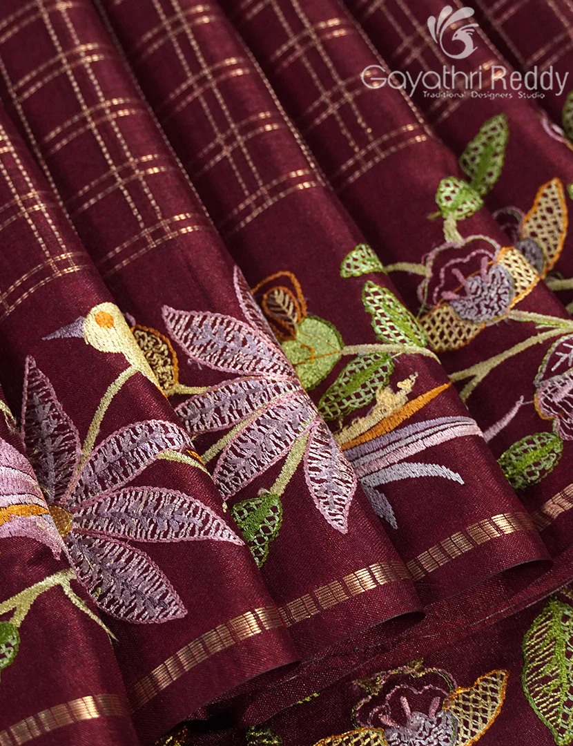 KHADI SILK WORK SAREE-KSW56 - Image 5