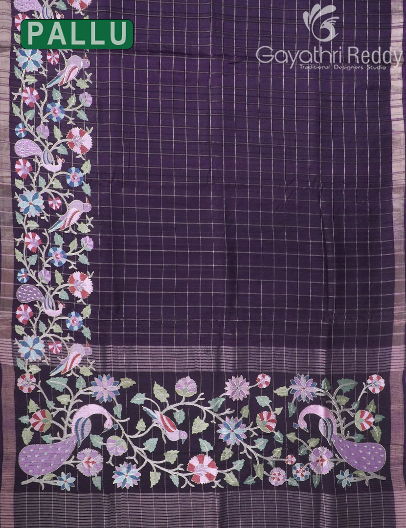 KHADI SILK WORK SAREE-KSW73 - Image 3