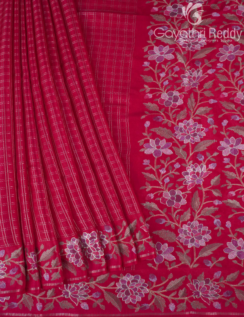 KHADI SILK WORK SAREE-KSW77 - Image 2