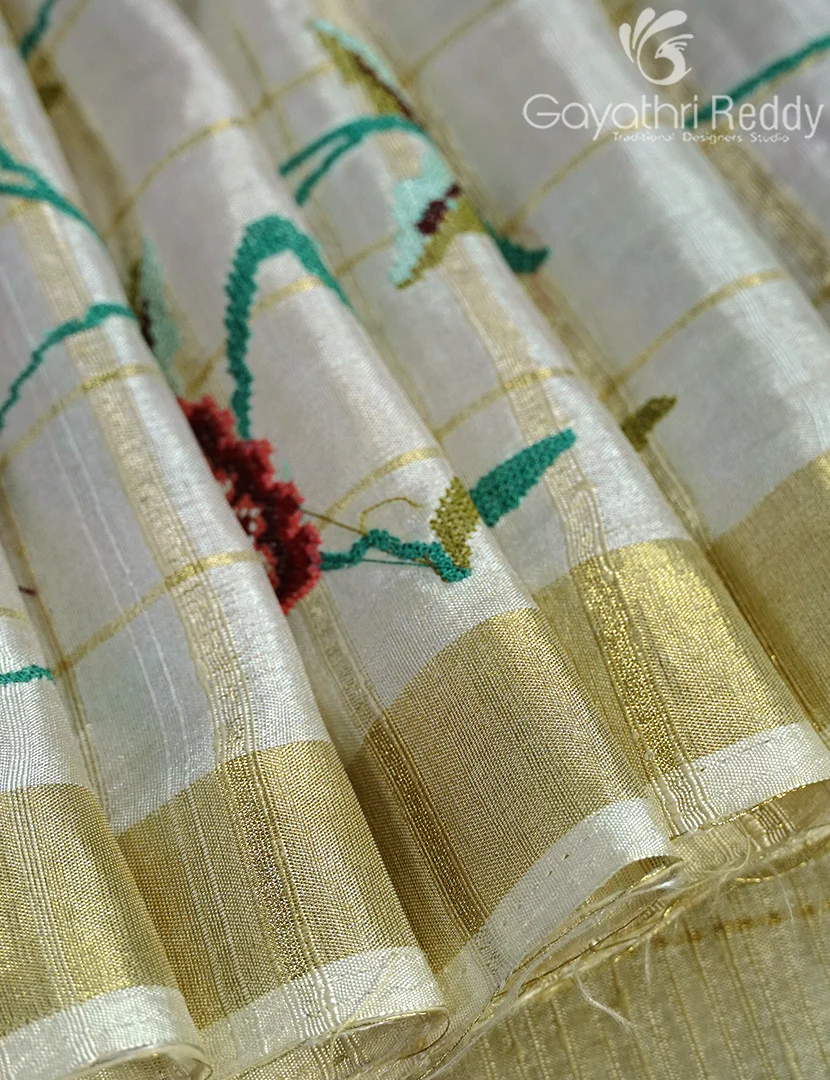 KHADI SILK WORK SAREE-KSW9 - Image 5