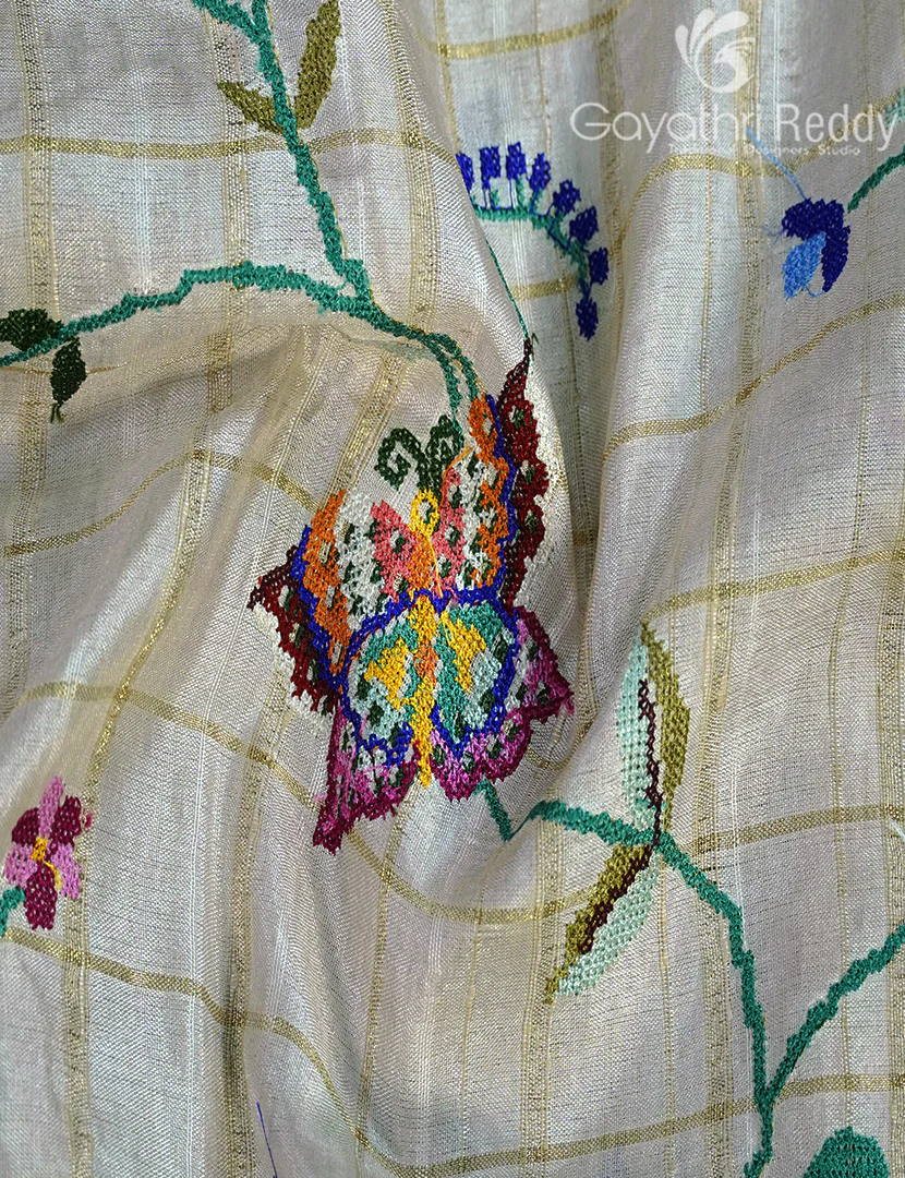 KHADI SILK WORK SAREE-KSW9 - Image 6