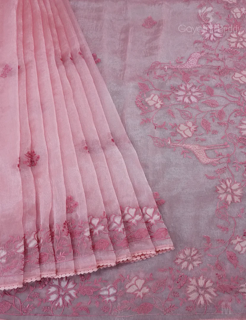 GLASS ORGANZA HANDWORK SAREE-FO713