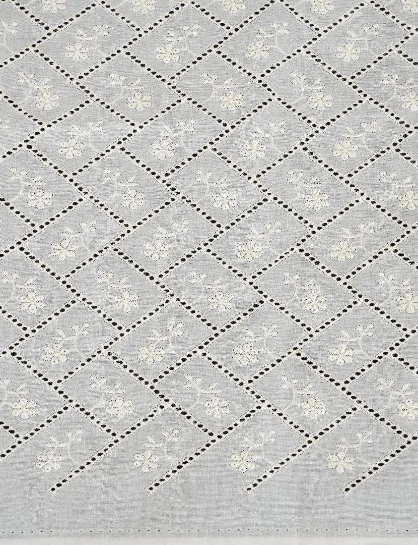 PURE COTTON CUT WORK FABRIC (PER METER)-PCWF8
