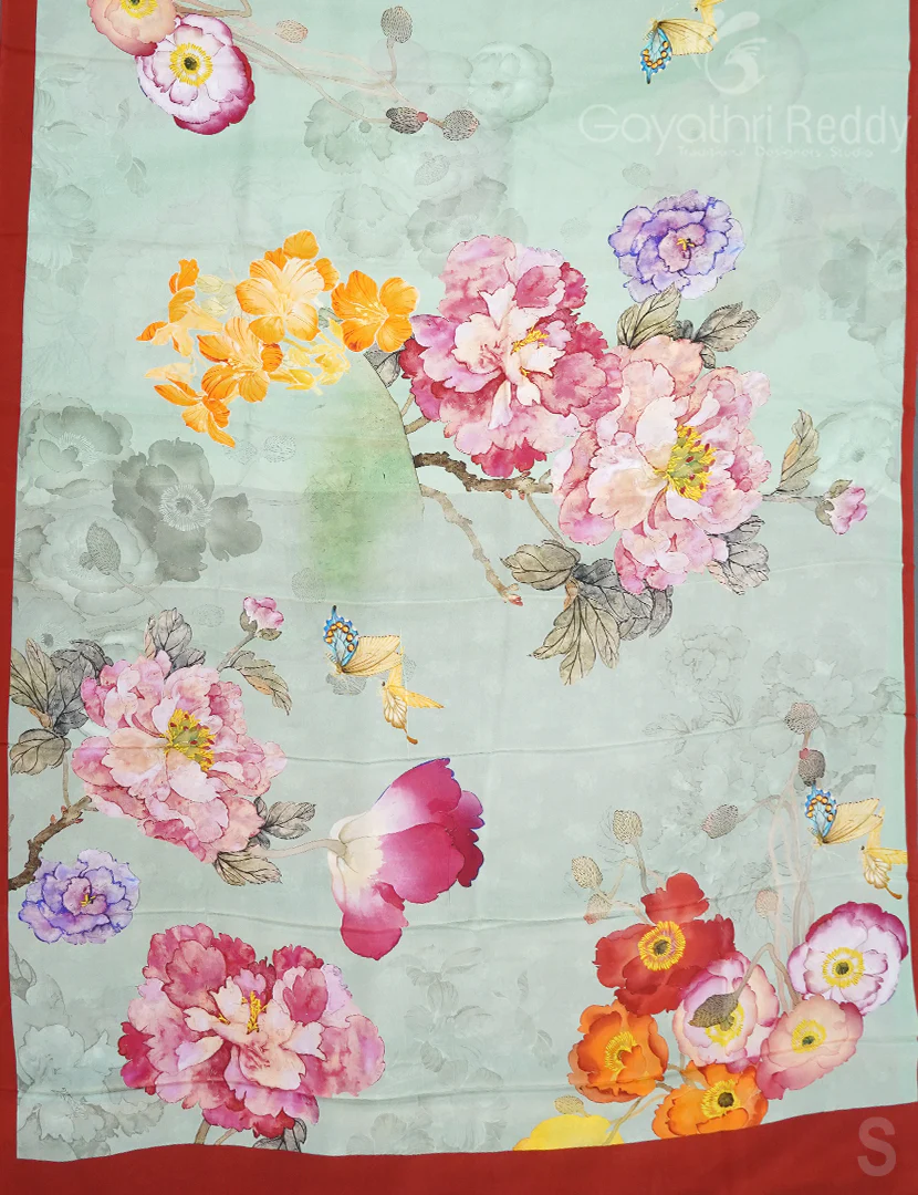 PURE CRAPE PRINTED SAREE-PCP6 - Image 2