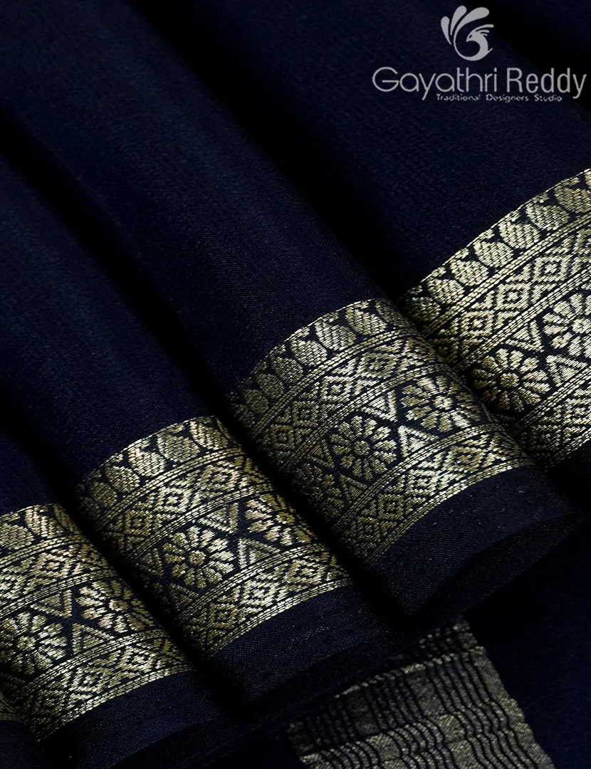 SEMI MYSORE CREPE SAREE-SMC339 - Image 4