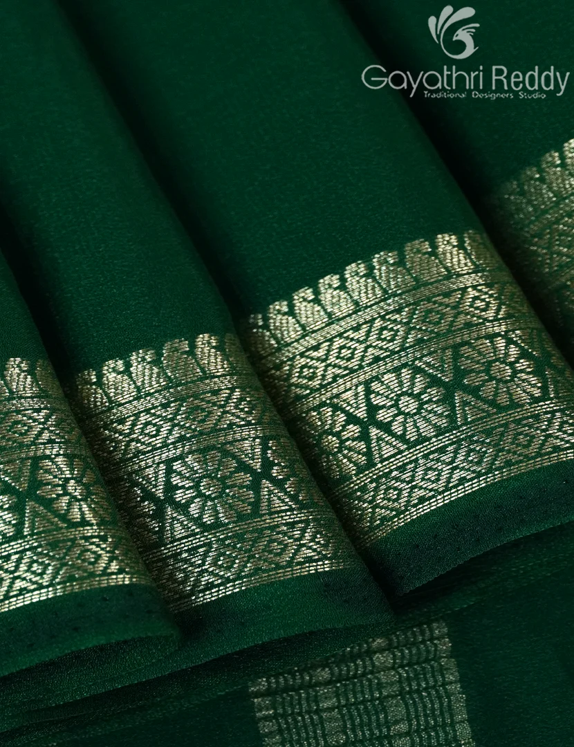 SEMI MYSORE CREPE SAREE-SMC341 - Image 4