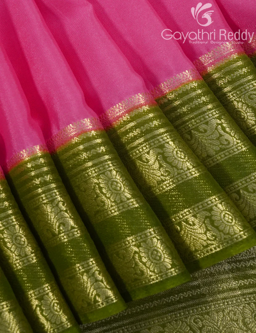 SEMI MYSORE CREPE SAREE-SMC367 - Image 4