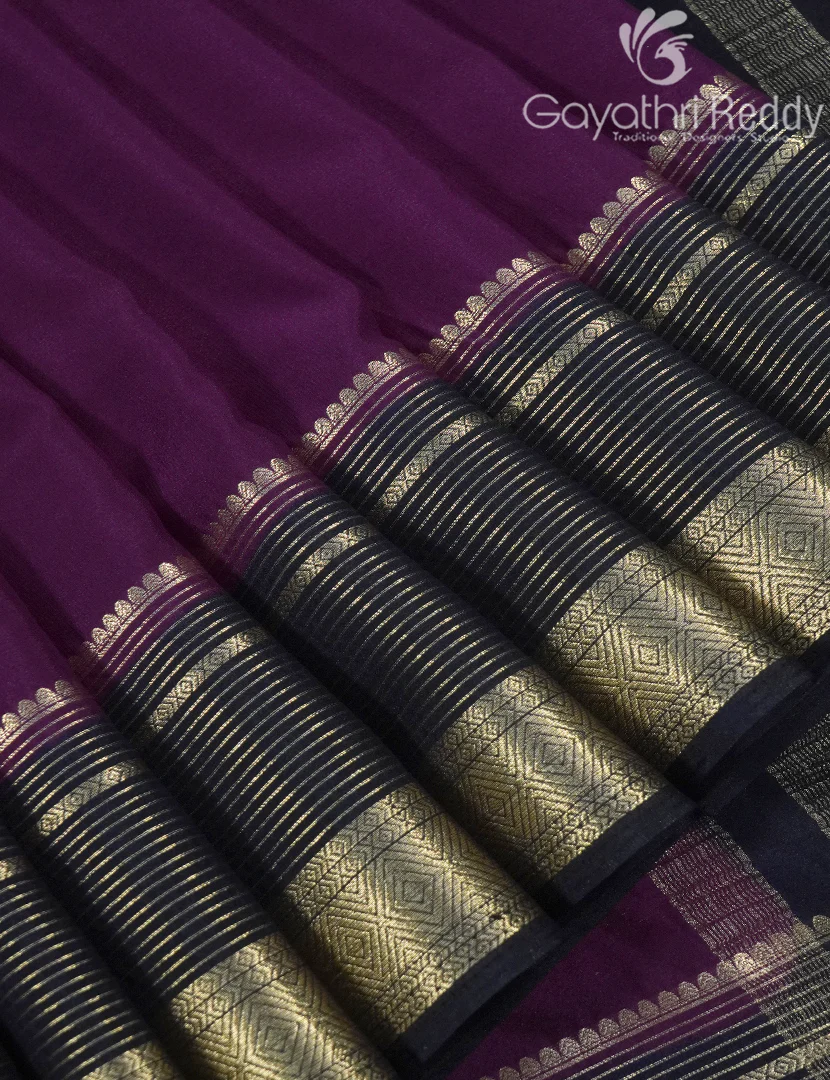 SEMI MYSORE CREPE SAREE-SMC373 - Image 4