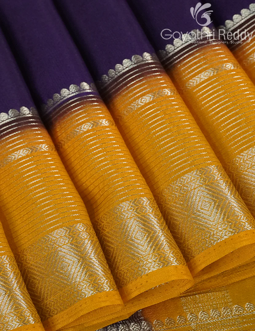 SEMI MYSORE CREPE SAREE-SMC378 - Image 4