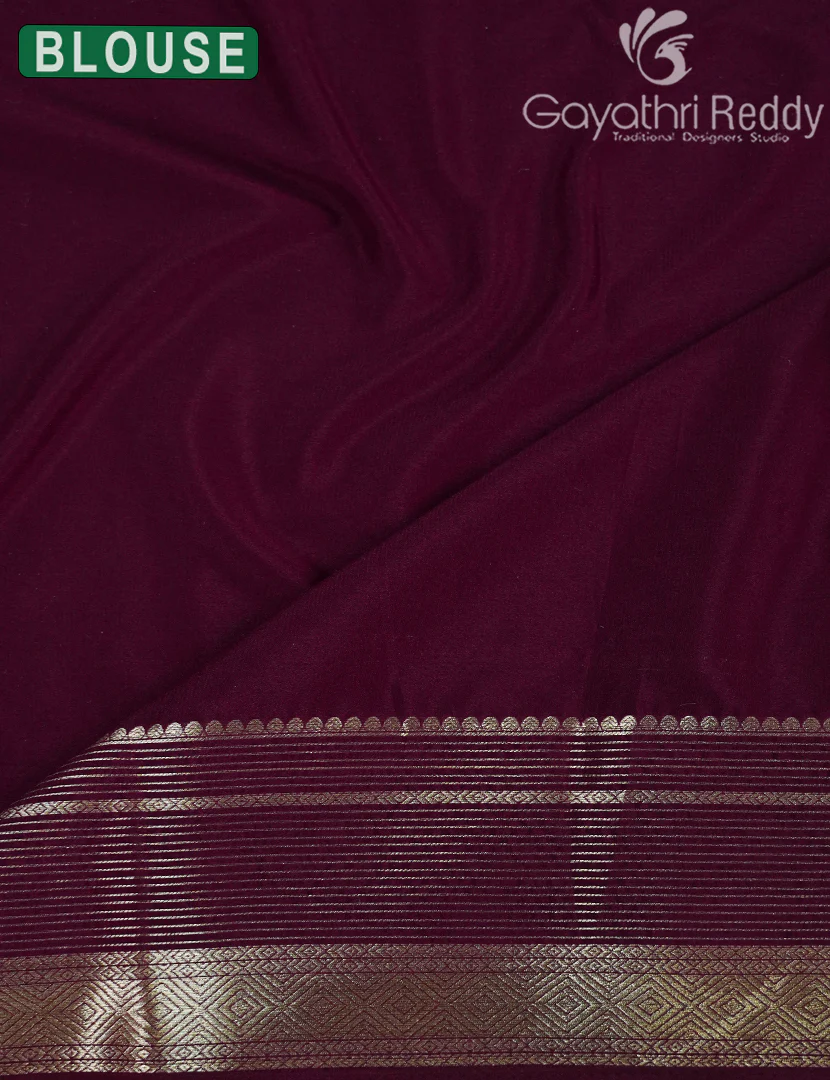 SEMI MYSORE CREPE SAREE-SMC379 - Image 3