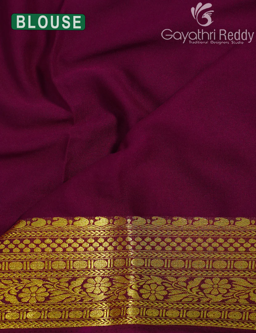 SEMI MYSORE CREPE SAREE-SMC384 - Image 3