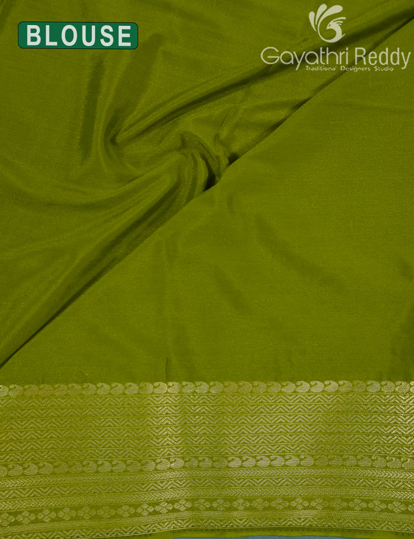 SEMI MYSORE CREPE SAREE-SMC395 - Image 3