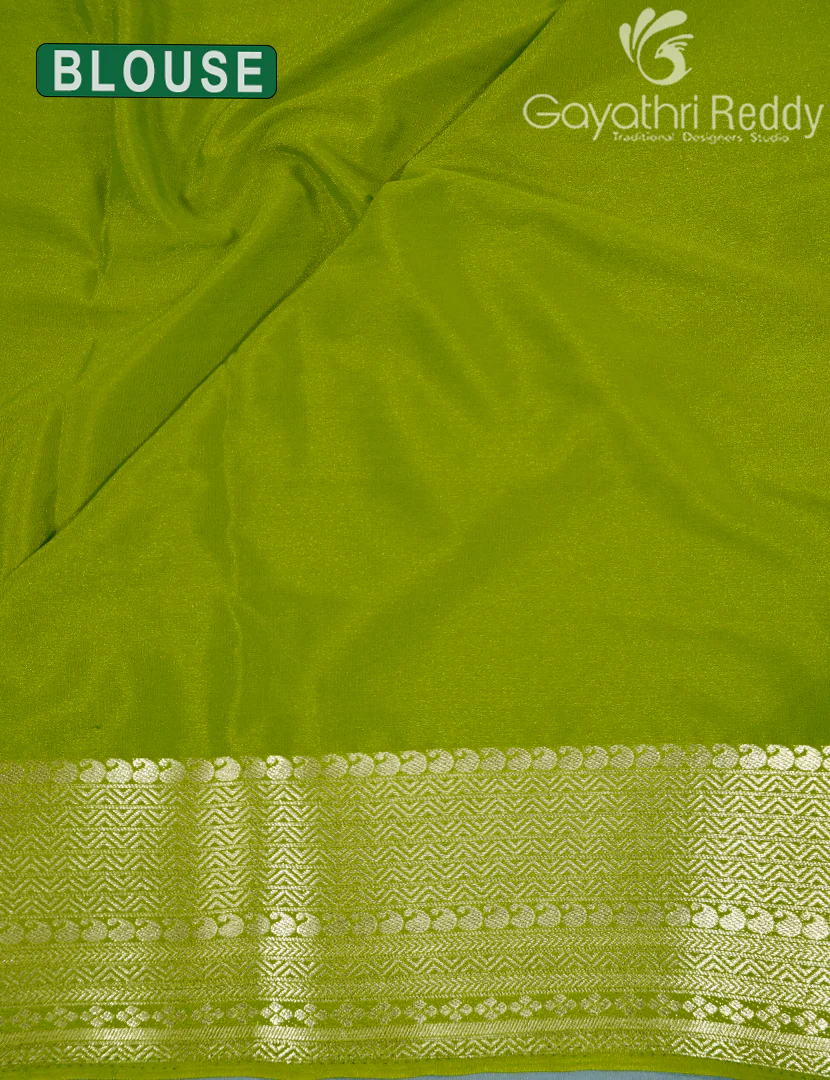 SEMI MYSORE CREPE SAREE-SMC397 - Image 3