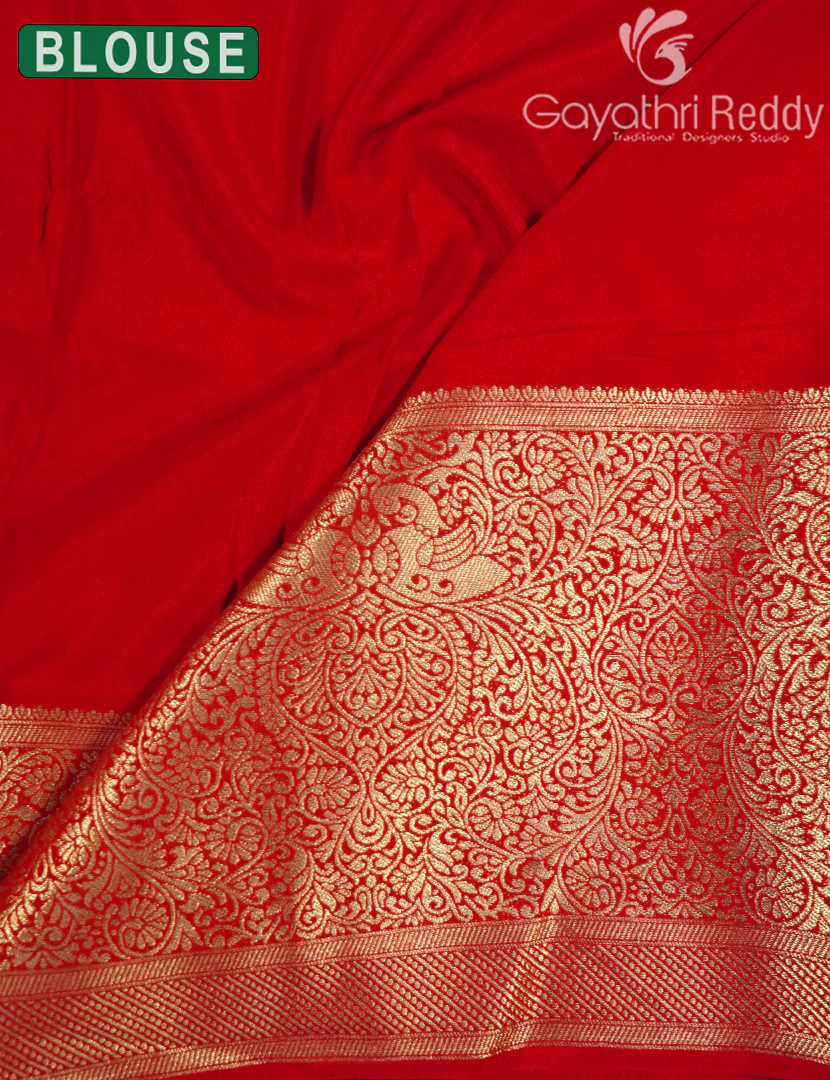 SEMI MYSORE CREPE SAREE-SMC409 - Image 3