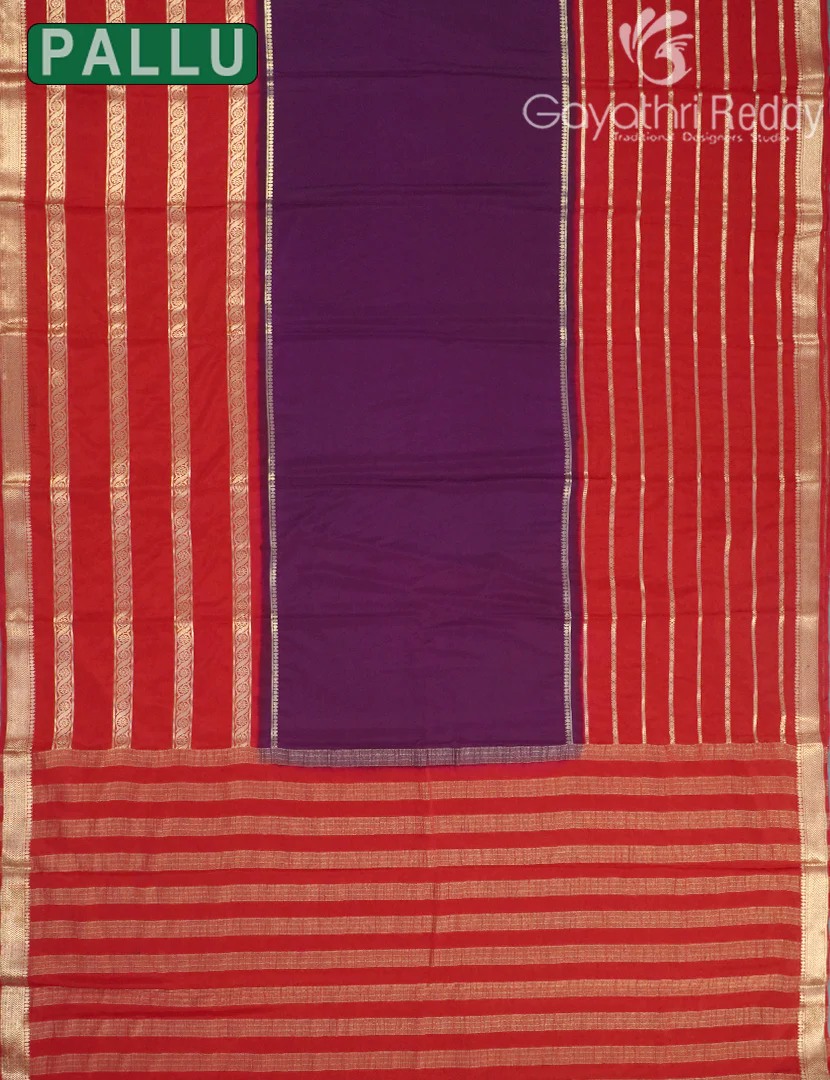SEMI MYSORE CREPE SAREE-SMC348 - Image 2