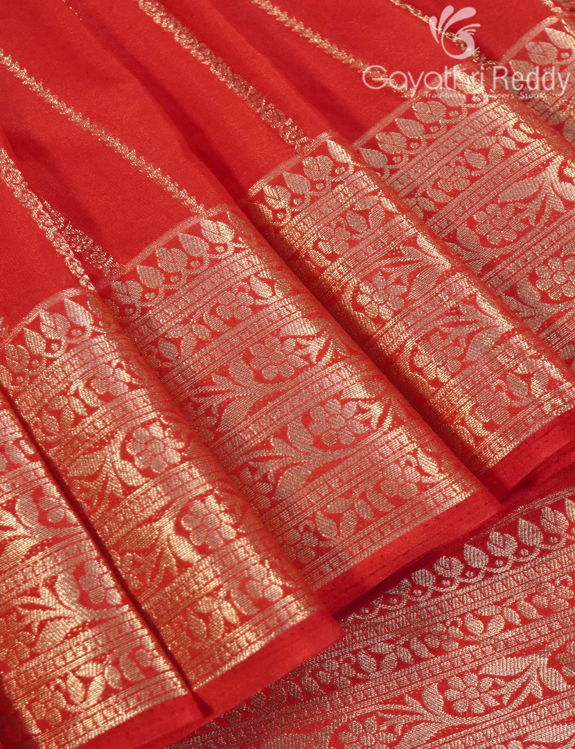 SEMI MYSORE CREPE SAREE-SMC357 - Image 4